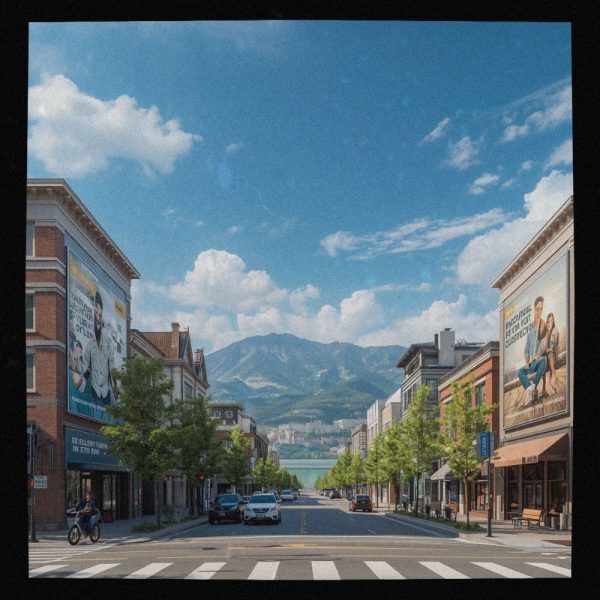 Image looking down Bernard Avenue towards the lake